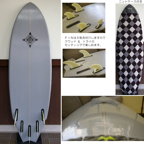 YOSH 5FIN 中古ショートボード fin/tail YOSH 5FIN 中古ショートボード bottom bno9629352b