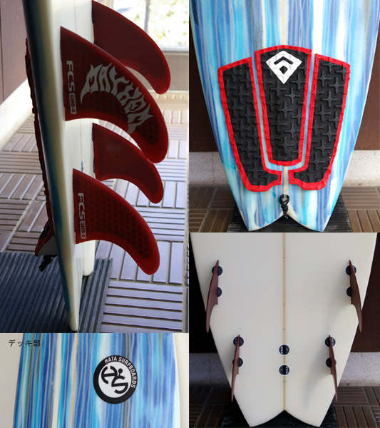 HATA SURFBOARD 5FIN 中古ショートボード  fin/tail bno9629554c