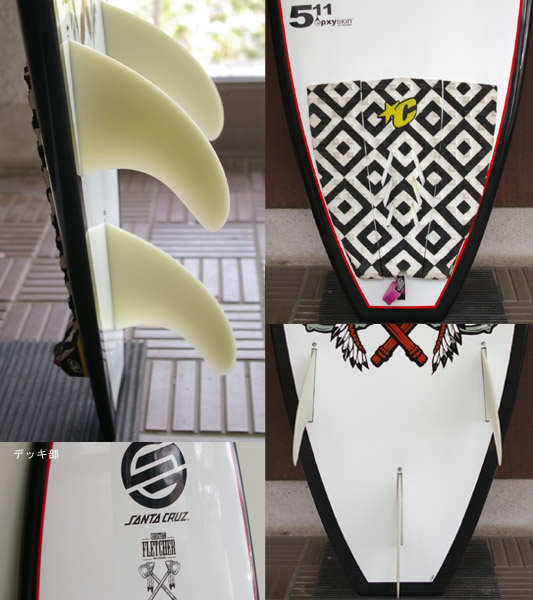 Santa Cruz FLETCHER EPOXY  中古ショートボード fin/tail bno9629593c