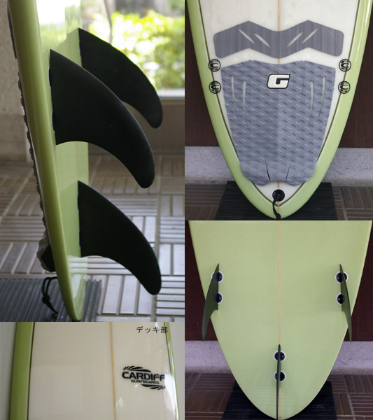 CARDIFF 中古ファンボード 7`6 fin/tail bno9629622c