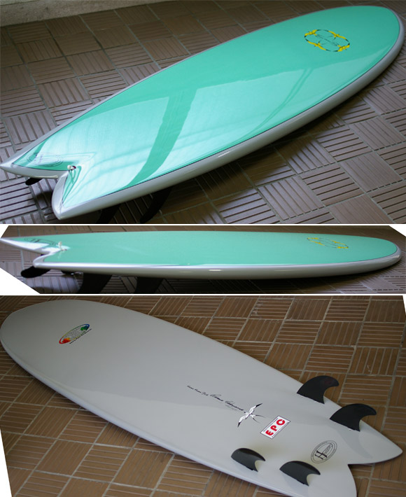 DONALD TAKAYAMA Humu Humu Fish EPOXY 中古フィッシュボード 6`8 detail bno9629635e