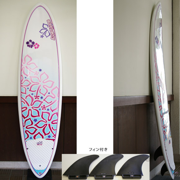 NSP surfbetty 中古ファンボード 6`8 EPOXY deck bno9629638a