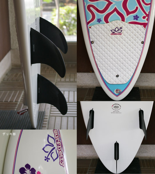 NSP surfbetty 中古ファンボード 6`8 EPOXY fin/tail bno9629638c