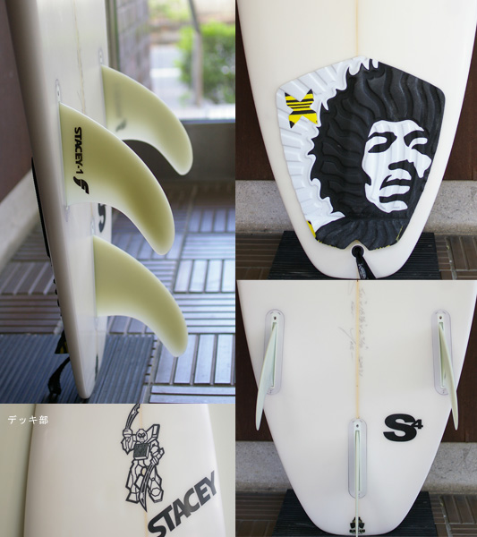 STACEY S4 中古ショートボード 5`11 fin/tail bno9629685c
