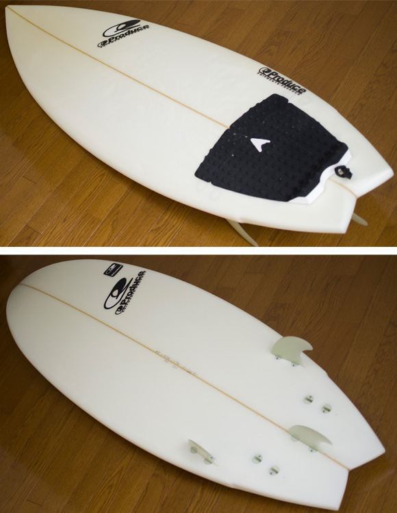 EQIPMENTS PRODUCE 5FIN 中古ショートボード 6`0 dec/bottom-detail bno9629728b