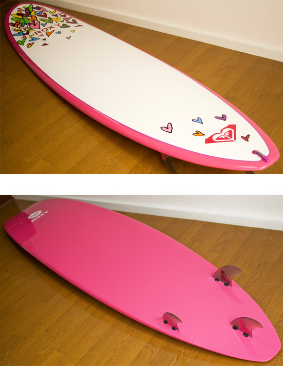 ROXY 中古ファンボード A LOT OF HEART EPOXY 8`0 deck/bottom-detail bno9629742b