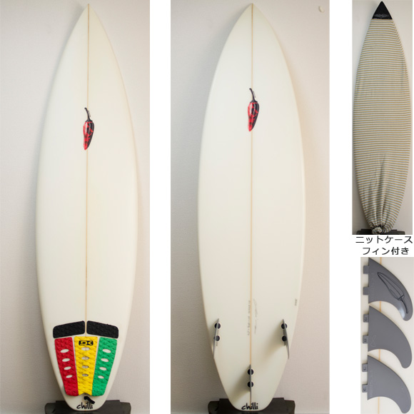 chilli  中古ショートボード 6`3 deck/bottom bno9629743a