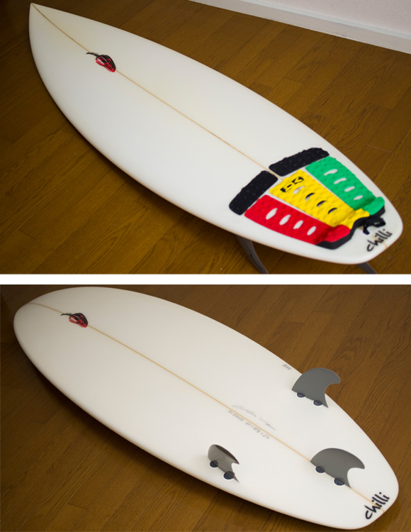 chilli  中古ショートボード 6`3 deck/bottom-detail bno9629743b