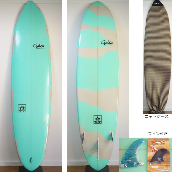 Gaku Surfboard 中古ファンボード 7`6 deck/bottom bno9629751a