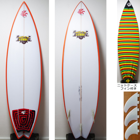 KAWAI Surfboards 中古ショートボード 6`2 deck/bottom bno9629780a