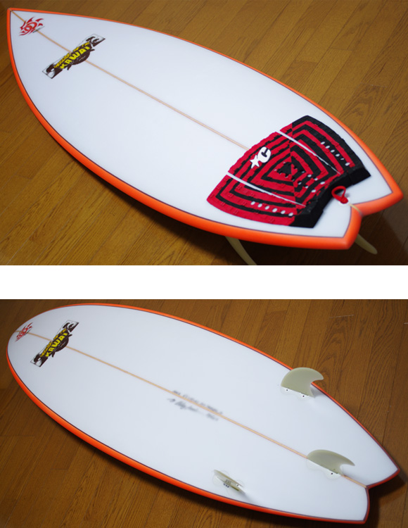 KAWAI Surfboards 中古ショートボード 6`2 deck/bottom-detail bno9629780b