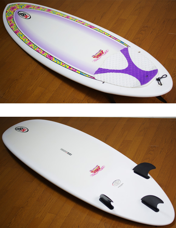 NSP Surfbetty 中古ファンボード6`8 deck/bottom-detail bno9629809b