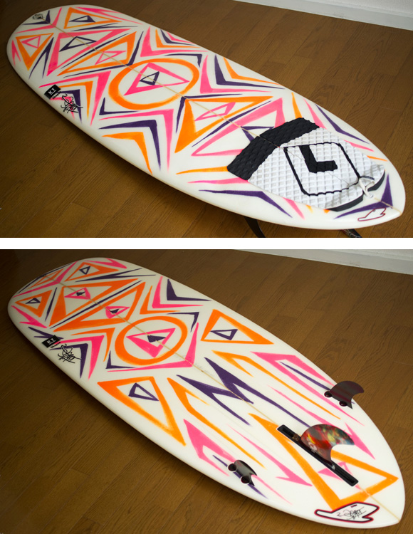 TAKE'S IN-LOW 中古ファンボード 6`4 deck/bottom-detail bno9629846b