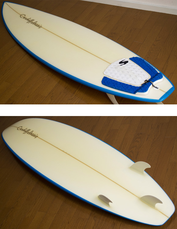 CARDIFF CLASSIC 中古ショートボード 6`7 deck/bottom-detail bno9629853b