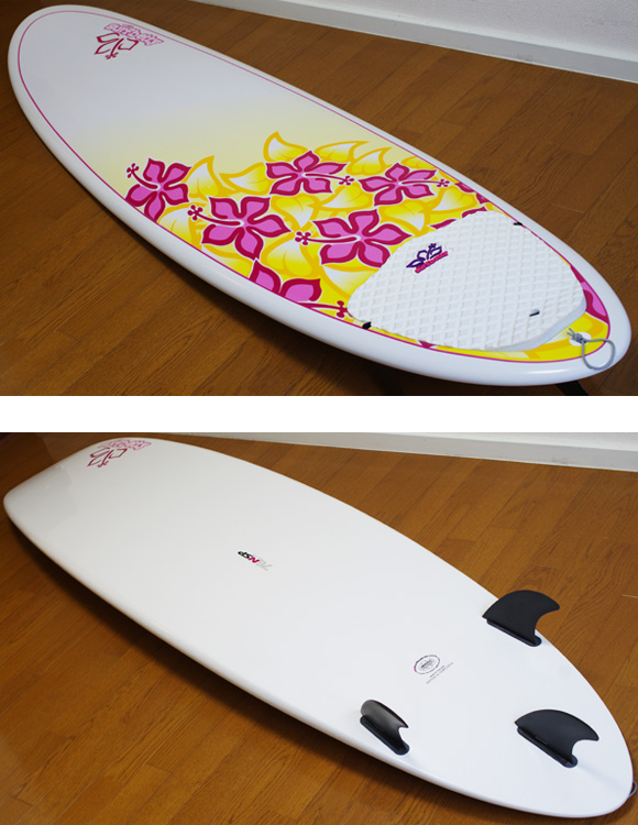 NSP Surfbetty 中古ファンボード7`6 deck/bottom-detail bno9629933b