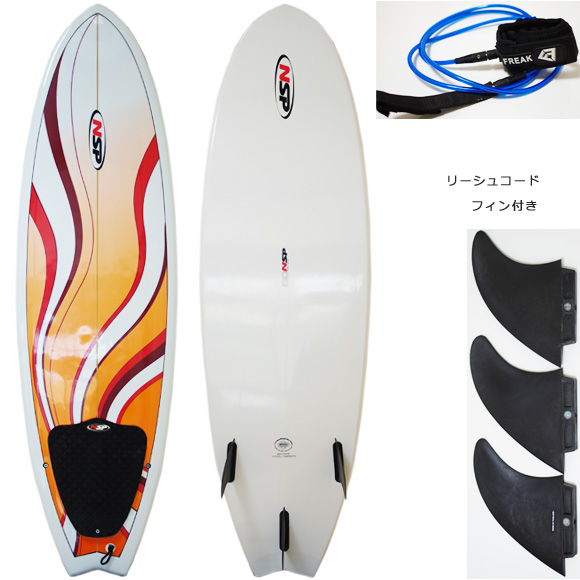 NSP Fish 中古ショートボード 6`0 deck/bottom bno9629963a