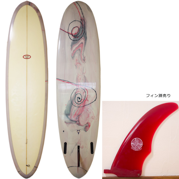 VELZY SURFBOARDS 中古ファンボード7`6 deck/bottom bno9629964a