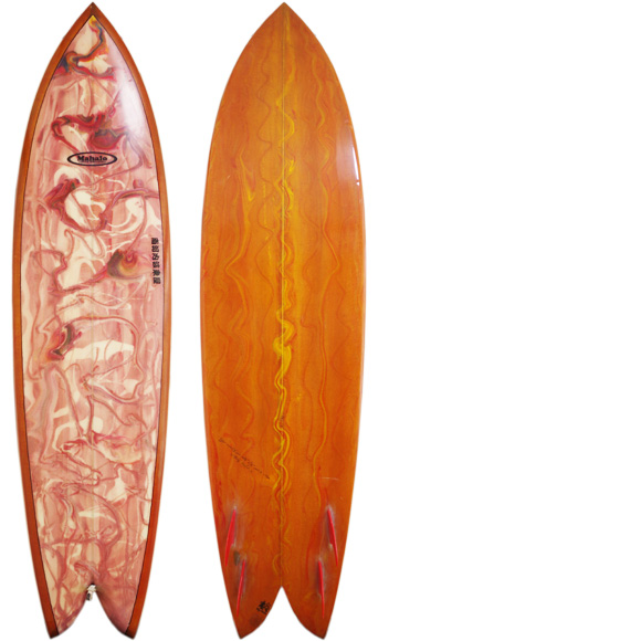 MAHALO 中古レトロフィッシュ 6`8 deck/bottom bno9629997a