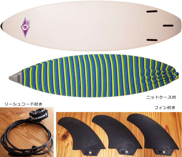 BIC SURF 中古ショートボード 6`7 bottom/ニットケース bno96291220a