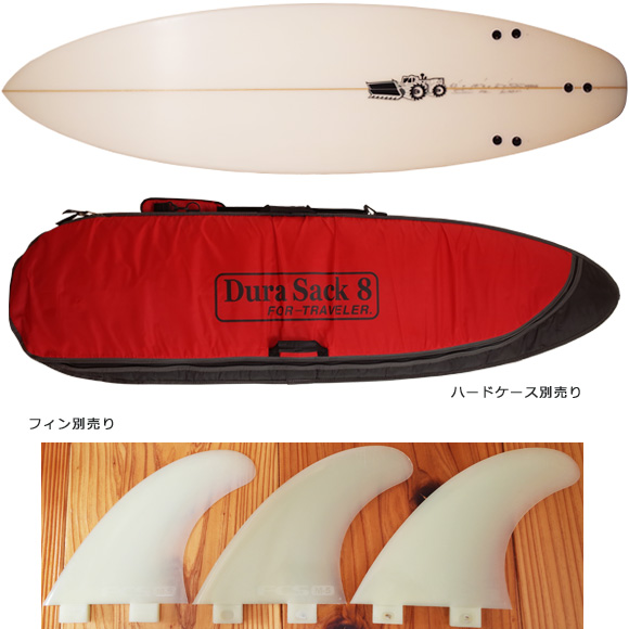 JS 中古ショートボード 6`3 JAPAN MODEL bottom/fin 96291230