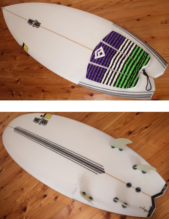 JS 中古ショートボード 6`0 DROPPED SWALLOW deck/bottom 96291232