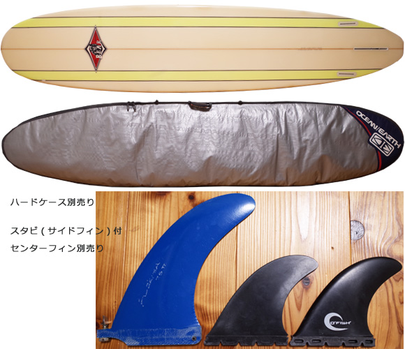 BEAR 中古ロングボード 9`0 Custom fin/ハードケース No.96291282