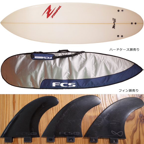 ZBURH 中古ショートボード6`3 MORIIシェイプ fin/ハードケース No.96291412