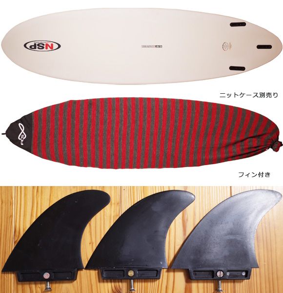 NSP 中古ファンボード 6`8 EPOXY fin/ニットケース No.96291480