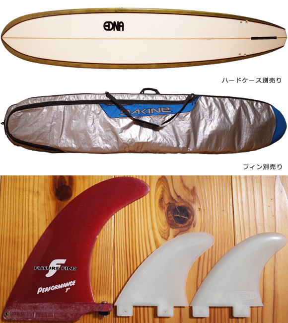 EDNA エドナサーフボード 中古ロングボード 9`1 fin/ハードケース No.96291521