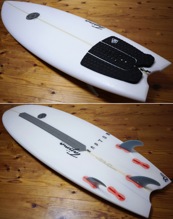 JUSTICE Surfboards オルタナティブ RAPTOR 中古ショートボード 5`7 deck/bottom No.96291609