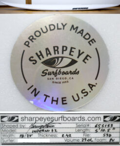 SHARP EYE サーフボード INFERNO 72 中古ショートボード 5`10 USA SIZE / サインNo.96291632